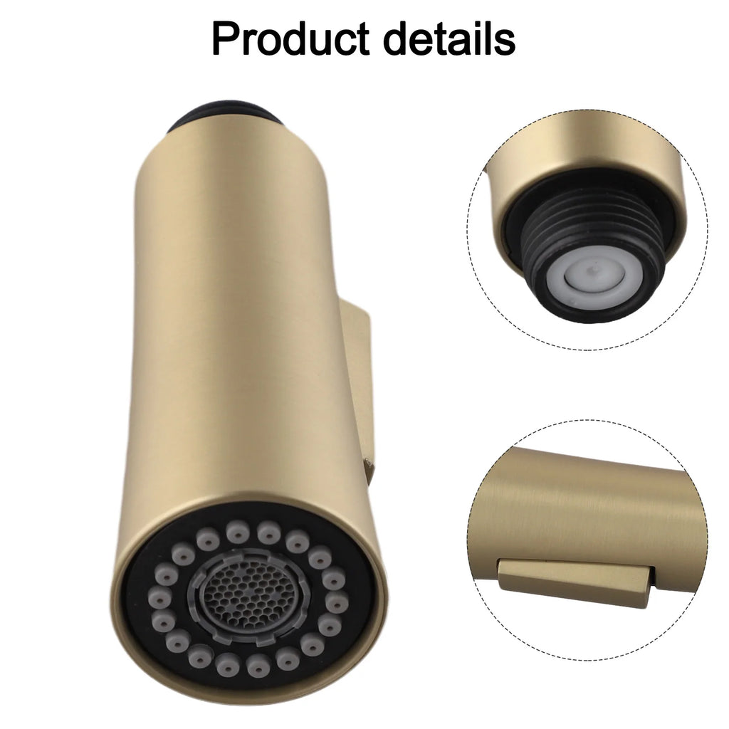 1.8 GPM Pull Out Faucet Sprayer Nozzle Column Brushed Gold Kitchen Sink Water Saving Shower Spray Head Bathroom Sink Tap Oasis Select