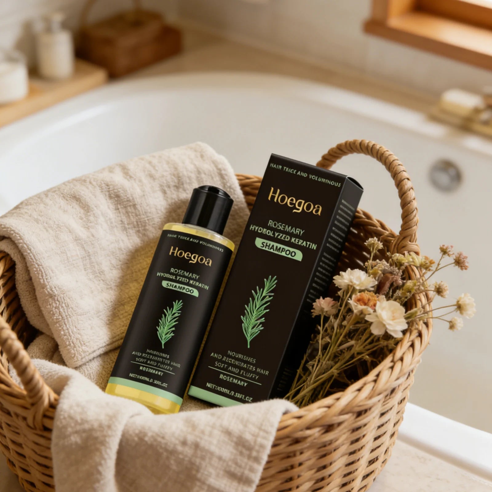 Hoegoa Rosemary Keratin Shampoo – Anti-Frizz & Hair Repair Keratin Hair Shampoo Oasis Select