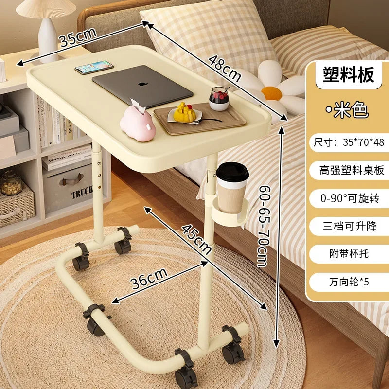 Multi-functional Movable lifting bedside table, home sofa side few, notebook computer table, folding small table, desk Oasis Select SL-Beige-B