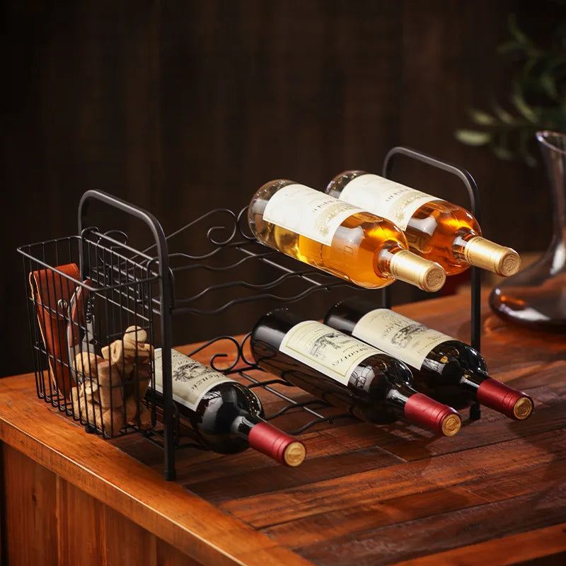 Household red wine glass rack wine cabinet wine rack ornament wine decoration upside down wine bottle rack light luxury Oasis Select