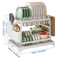 Stainless Steel Dish Rack | Hygienic & Residue-Free Drying | Premium Carbon Steel Construction | Space-Saving Kitchen Organizer Oasis Select WHITE 2-tier