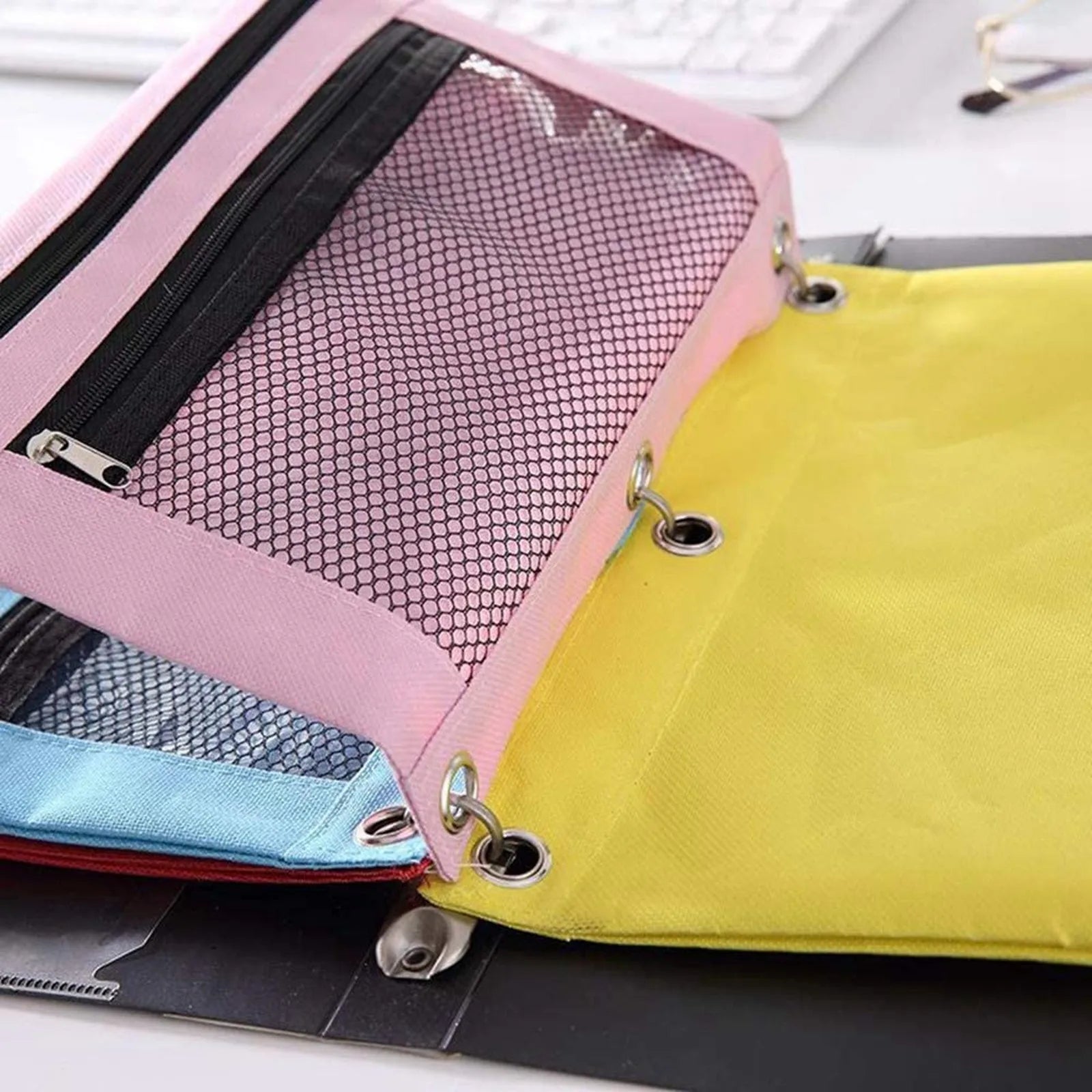 Colorful Double Layer canvas Cloth Zipper Paper File Folder Book Pencil Pen Case Bag File Document Bags Oasis Select