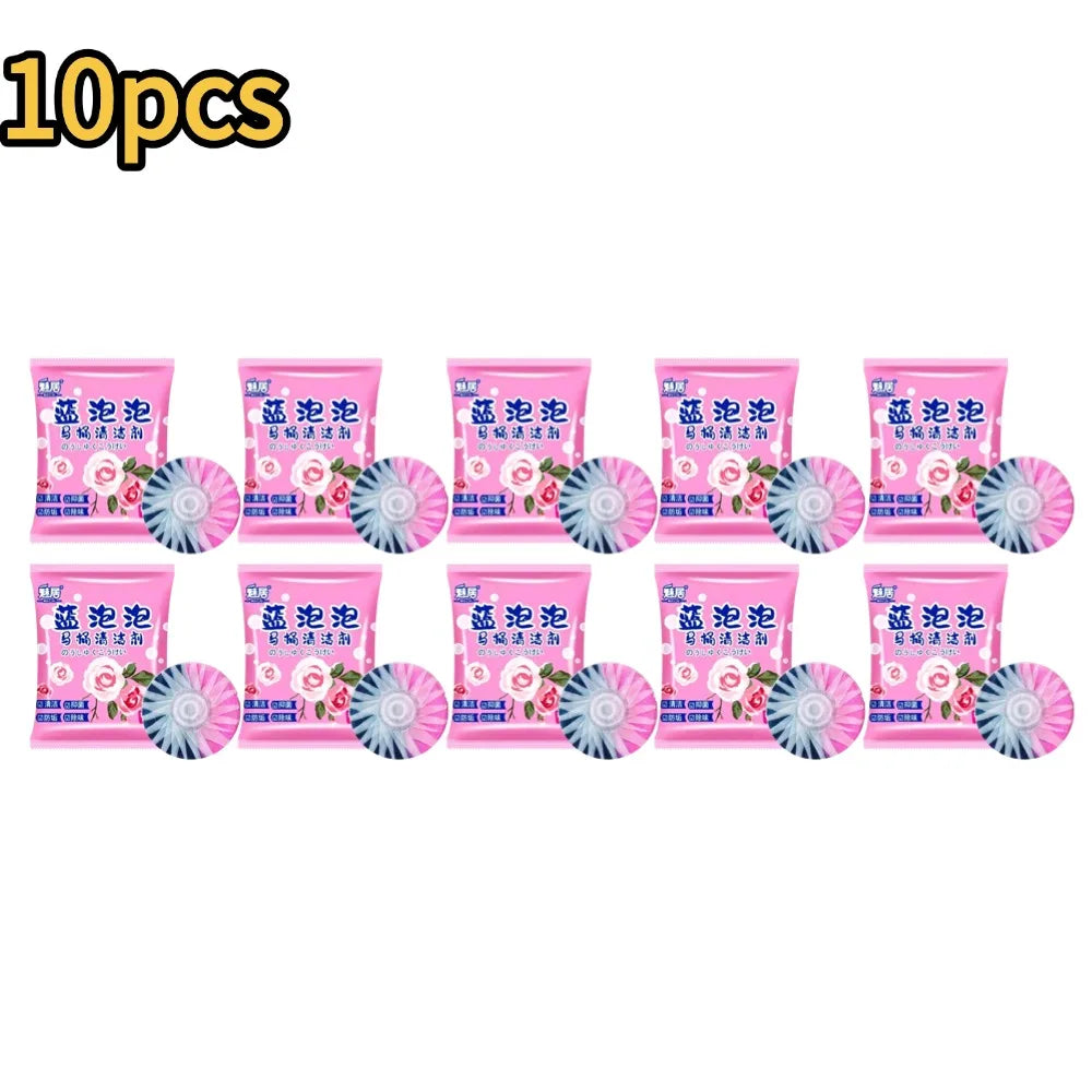 Toilet Deodorizer Blue Bubble Toilet Cleaner Effervescent Bowl Deodorant Freshener Deodorization Fragrant Household Toilet Tool Oasis Select 10pcs