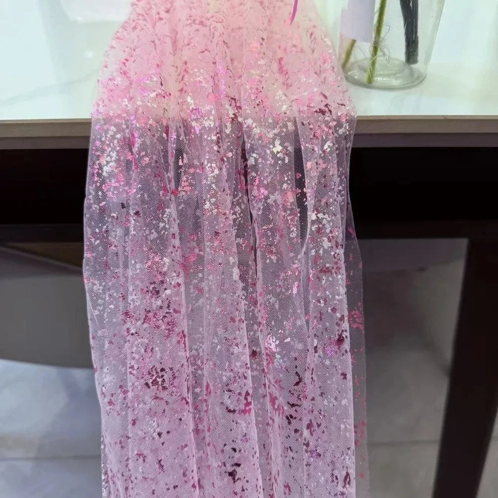 Gold Sequin Glitter Table Runner – Elegant Sheer Tablecloth