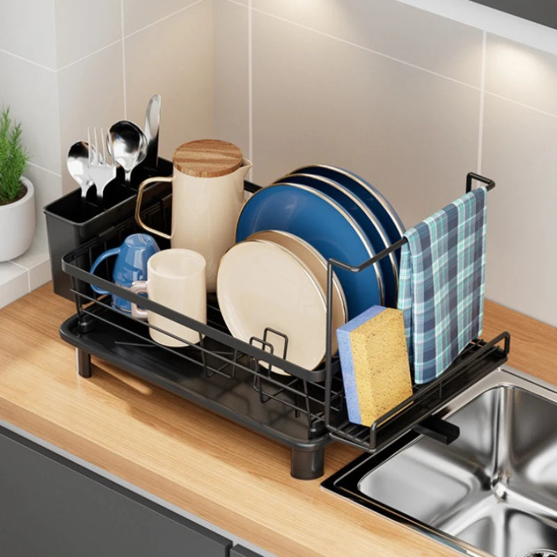 Dish Drain Rack Multifunctional Dish Storage Box Countertop Dish Rack Sponge Rack Kitchen Shelf Oasis Select