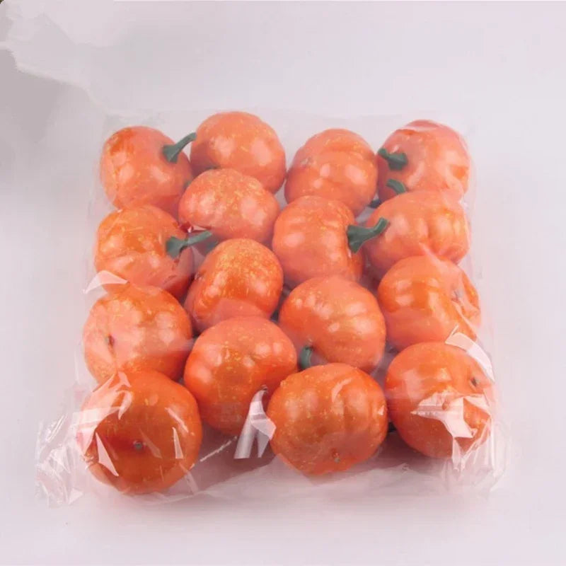12/24/48Pcs Mini Artificial Pumpkin Happy DIY Halloween Fake Simulation Vegetabl Decoration for Home Halloween Props Crafts Oasis Select