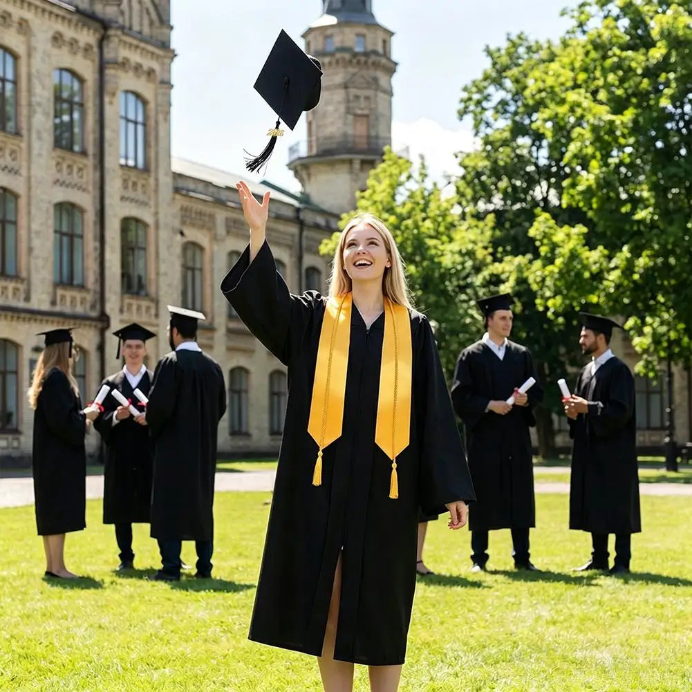 Unisex Adult Graduation Cap and Gown Set Academic Robe Formal Wear for School Graduation Ceremony Diploma Photography Events Oasis Select