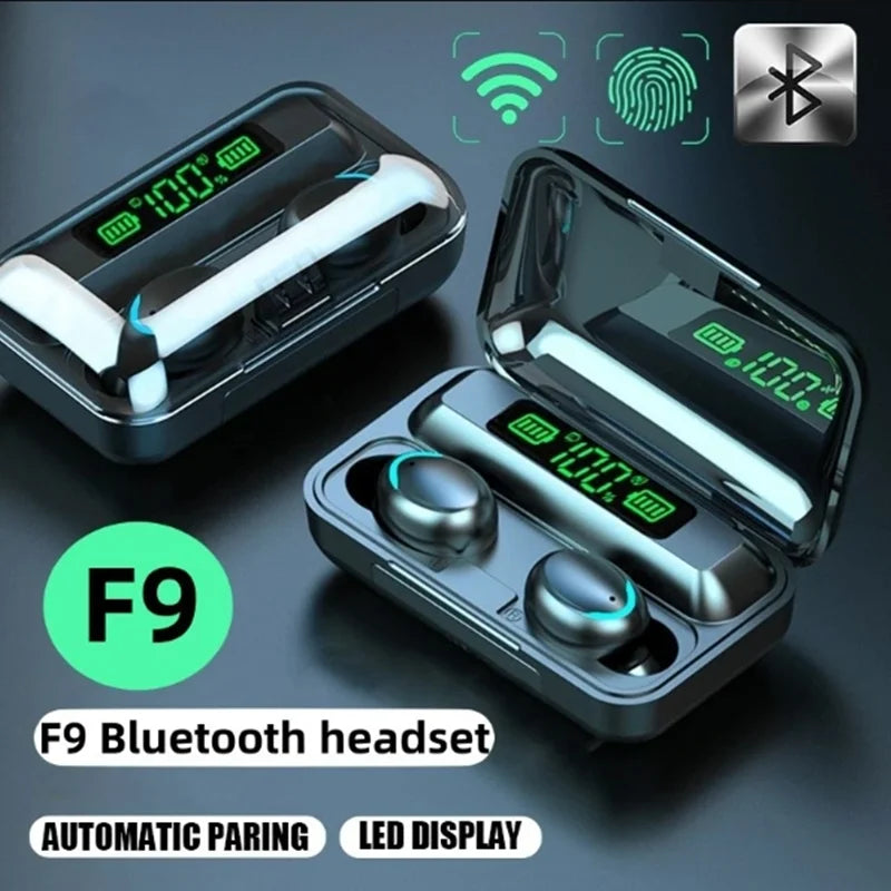 TWS F9-5 Earphone Bluetooth Earphones Wireless Headphones Hifi Stereo Sports Earbuds Headset Hearing Aids With Mic Handfree Oasis Select