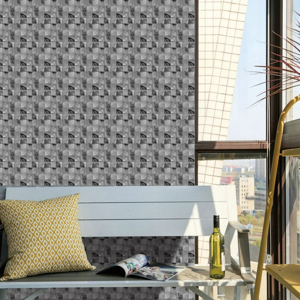 Grey Mosaic Pattern Home Decor Wall Stickers Kitchen Bathroom Refurbished Self-adhesive Paper Wall Decoration Oasis Select