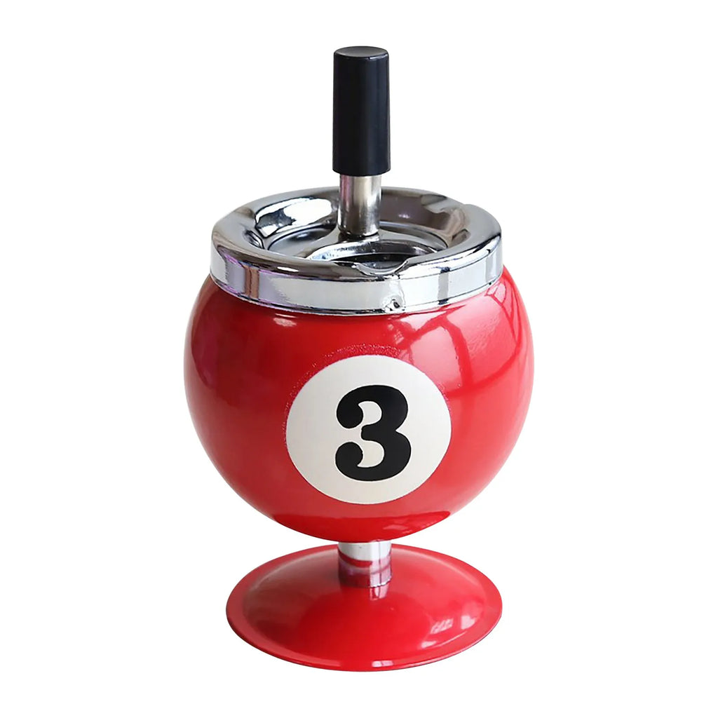 Ashtray Billiard Ashtray with Lid Windproof Automatic Extinguishing Decorative Ashtray for Home Restaurant KTV Bar Cigar Ashtray Oasis Select