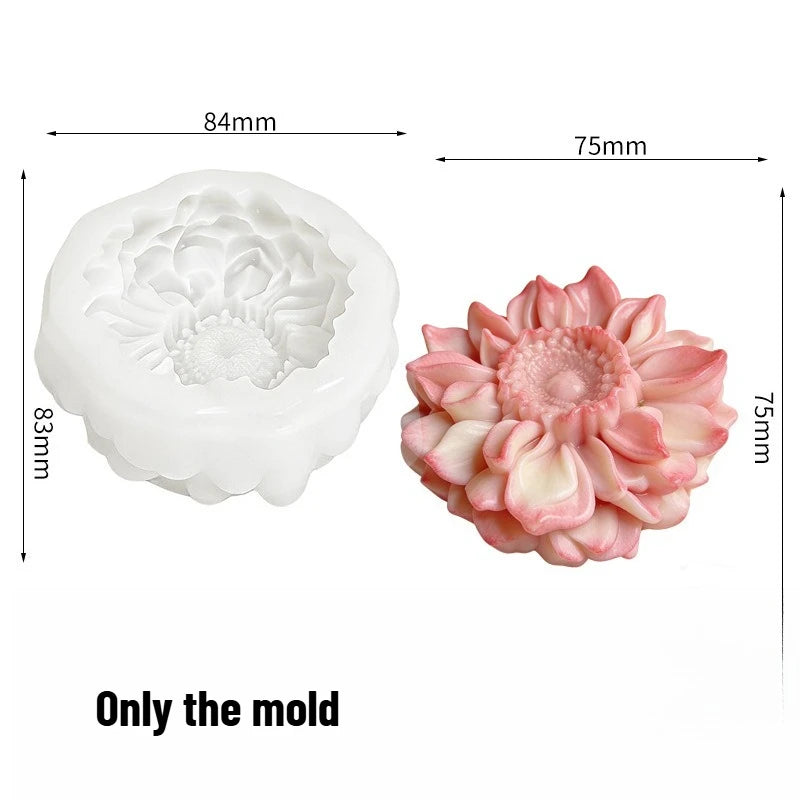 Compact Orchid Silicone Mold Realistic Soft Delicate Petal Folds Texture for Candle Soap Craft Making Mould Oasis Select Sunflower
