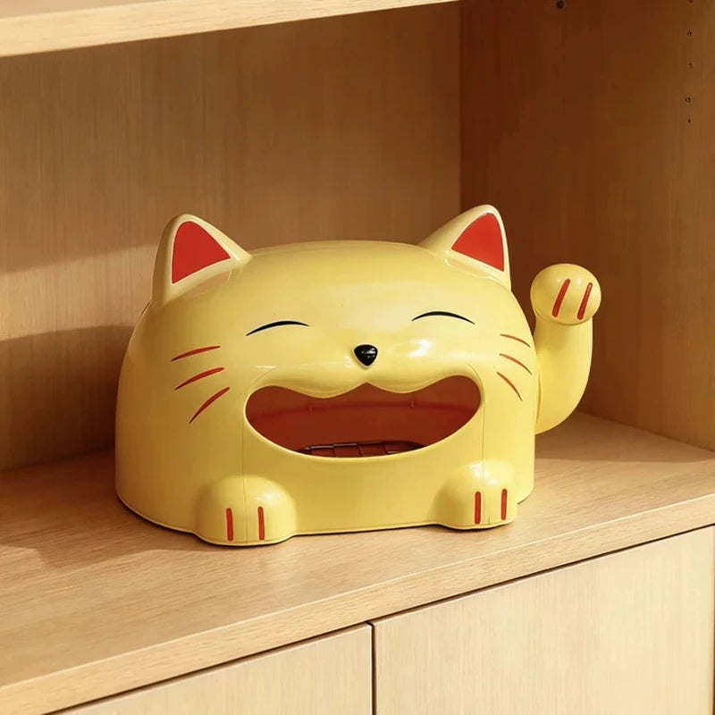 Creative Lucky Cat Tissue Box Cute Cartoon Desktop Decor Home Living Room Storage Box for Tissues Oasis Select B