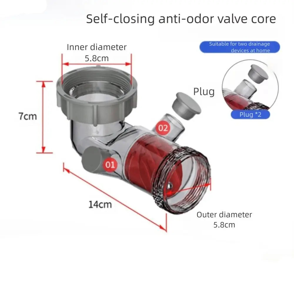 plastic Wash Basin Drainage Pipe Kit Curved Tube Anti-Blocking Drain Pipe Joint Fast Connection Odor Proof Oasis Select
