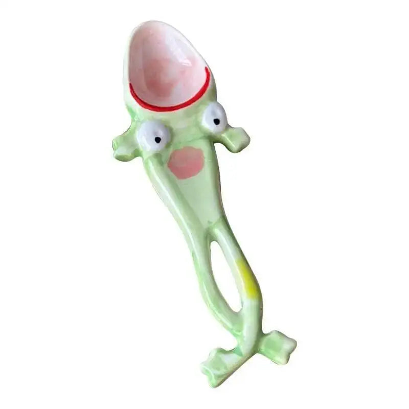 Ceramic Spoon Quirky Abstract Frog Spoon Personality High Aesthetic Porridge Spoon Rice Spoon Soup Spoon Kitchen Tablewear Oasis Select
