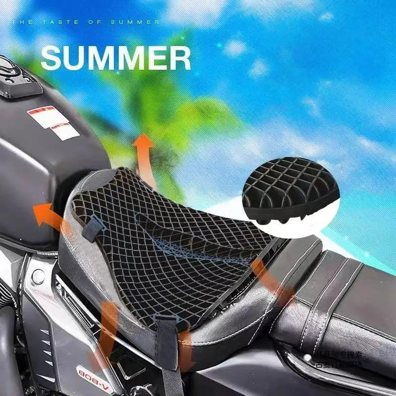 3D Elastic Motorcycle Seat Cushion Breathable Honeycomb Cooling Seat Pad Anti Slip Shock Absorbing Cover For Motorcycle S Oasis Select