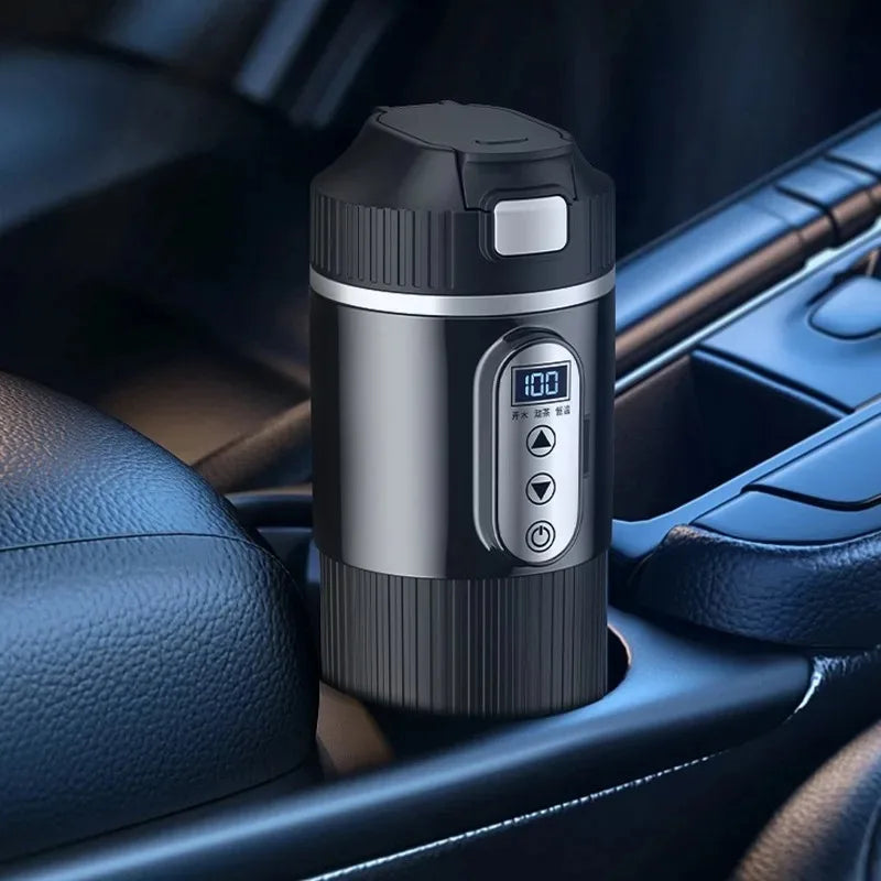 12V 24V Electric Heating Car Kettle 500ML Heater Cup Stainless Steel Fast Heat Water Cup for SUV Truck Camping Travel Kettle Oasis Select