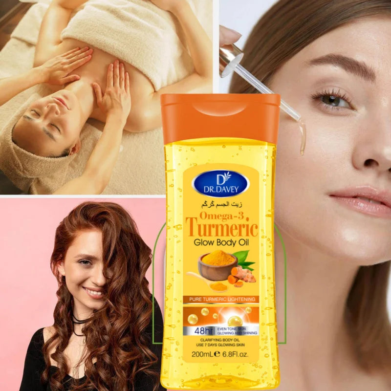 DR.DAVEY Turmeric Omega-3 Glow Body Oil 200ml – Moisturizing