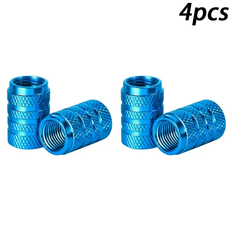 4Pcs/Set Aluminum Alloy Car Whee Tire Valve Caps Valve Stems Cover Car Wheel Dustproof Cap For Car Truck Motorcycle Bicycle Oasis Select Light Blue
