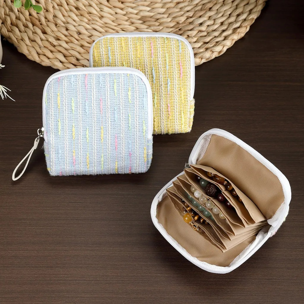 Jewelry Organizer Multiple Compartments High Capacity Travel Jewelry Storage Bag Zipper Delicate Clutch Bag for Women Travel Oasis Select