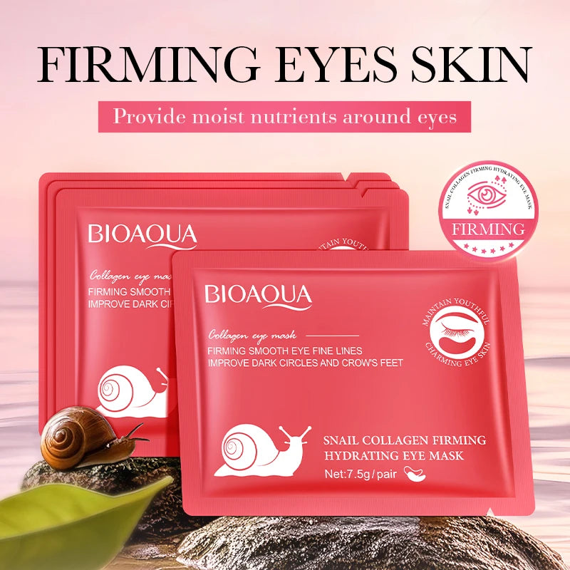 BIOAQUA Snail Collagen Eye Mask – Dark Circles & Anti-Aging Eye Treatment Mask Oasis Select