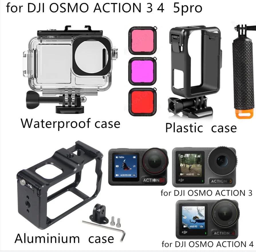 45M Waterproof Dive Case + Filters for DJI OSMO Action 3/4/5 Pro