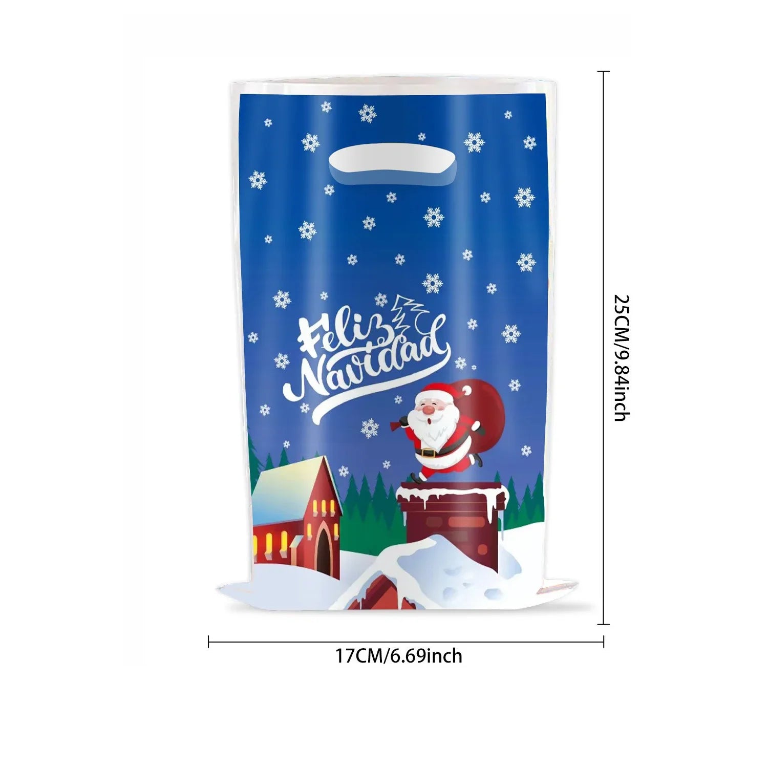 10pcs Christmas Bags Snowflakes Candy Gift Bags Merry Christmas Decoration Gift Wrapping Treat Bags New Year Packing Bag Oasis Select Snow Other 25x17cm