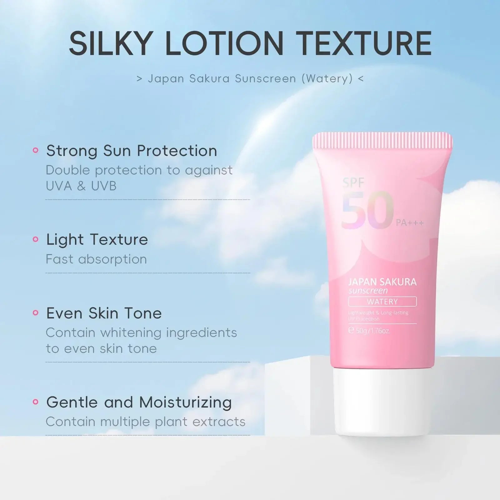 LAIKOU Sakura Sunscreen Primer SPF 50 PA+++ Lightweight 50g
