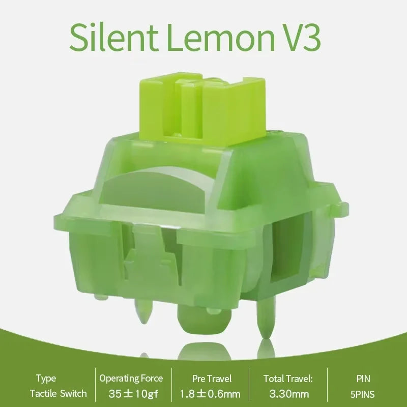 Outemu Silent Peach & Lemon V3 5-Pin Mechanical Switches Mechanical Keyboard Switch Oasis Select 10pcs Silent Lemon V3