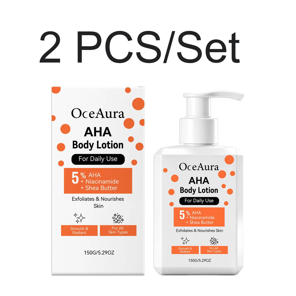 Brightening Body Cream AHA Body Lotion Exfoliating Nourishing Niacinamide Dry Skin Smooth Radiant Daily Use 150g Large Capacity Oasis Select 2 PCS