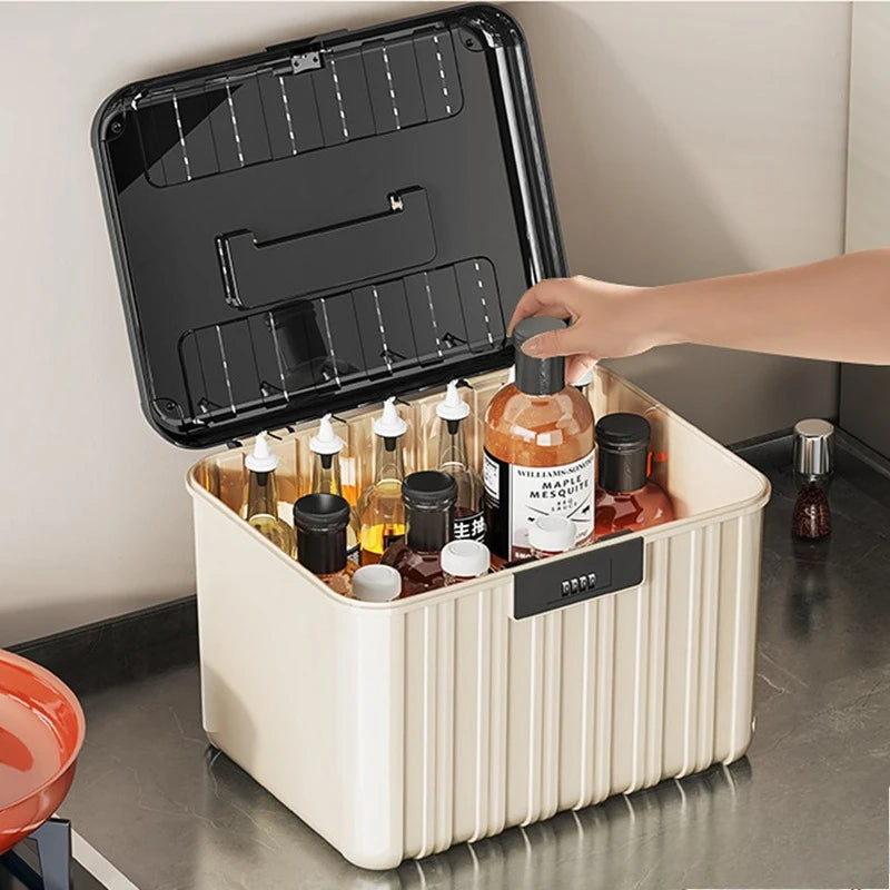Multifunctional Storage Box Combination Lock Storage Box Jewelry Clothes Cosmetics Organizer Boxes Bedroom Kitchen Organizers Oasis Select
