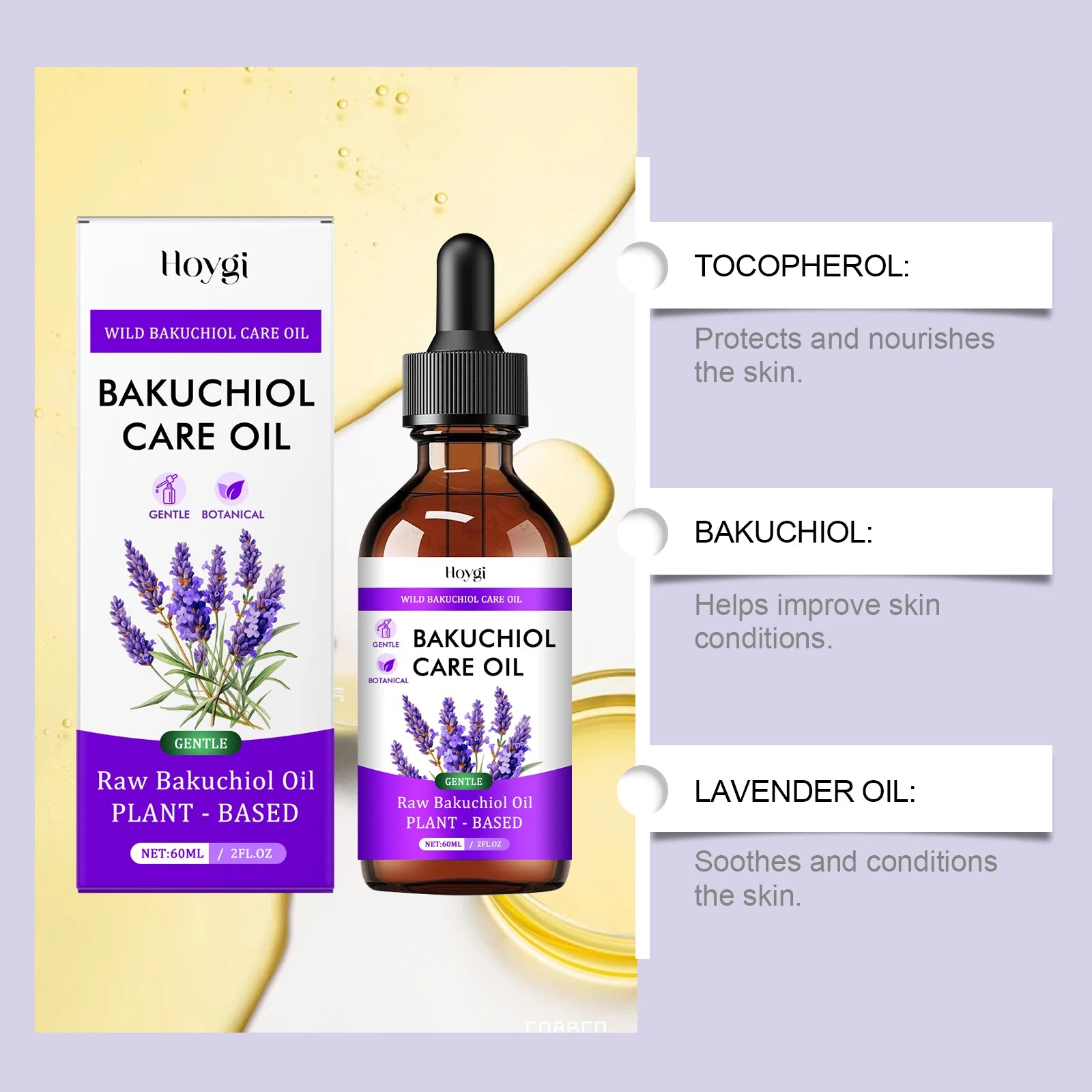 Bakuchiol Essectial Oil Relaxing Reduce Fine Lines Smoothing Facial Body Skin Care Nourish Aromatherapy Lavender Essential Oil Oasis Select