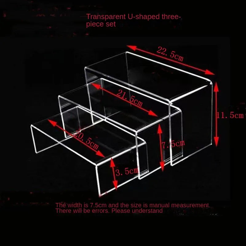 U-Shaped Acrylic Display Stand Set of 3 | Desktop Organizer