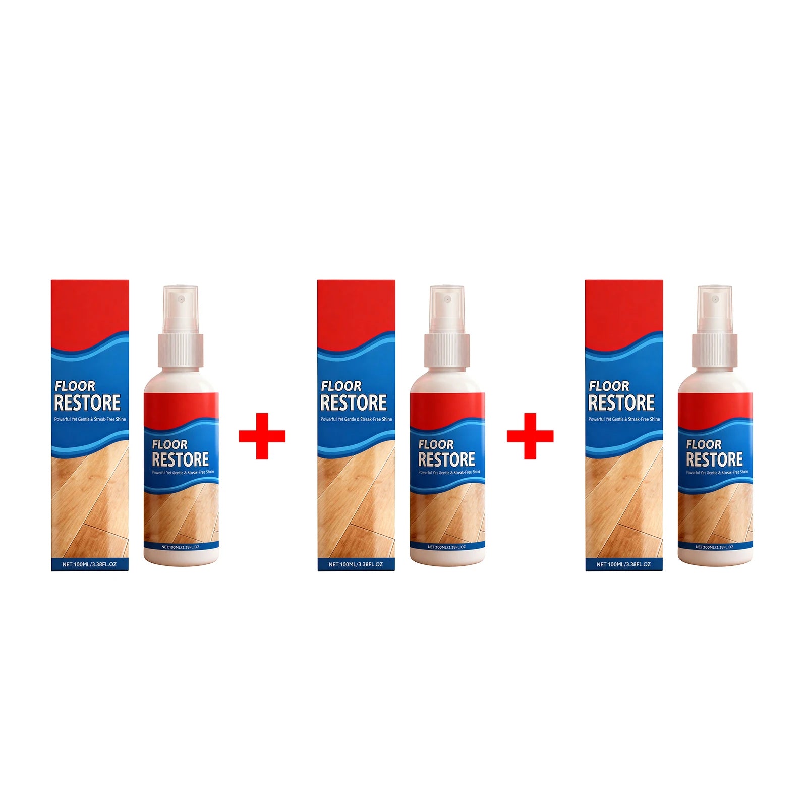 Wood Floor Polish Cleaner Removes Dirt Stain and Grime Restores Shine Brightening Floor Restore Spray Daily Home Cleaning Tool Oasis Select 3 X 100ml boxed