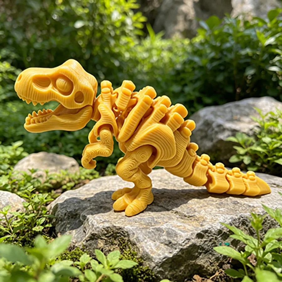 3D Printed Articulated Triceratops Skeleton Figurine Movable Joint Dinosaur Bone Model Kids Educational Toy Desktop Decor Oasis Select
