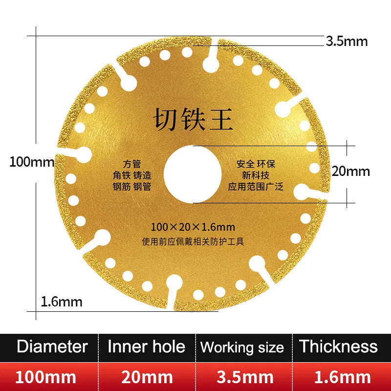 Diamond Saw Blade Metal Brazing Iron Rebar Stainless Steel Cutting Discs Set 100/115/125mm Angle Grinder Disk Cut Off Wheel Tool Oasis Select C