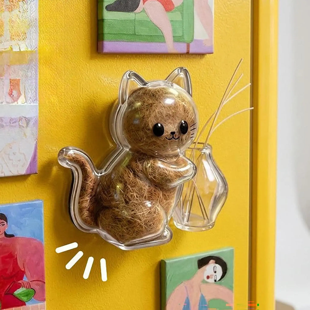 Cat Hair Whisker Keepsake Fridge Magnet Transparent Storage Capsule DIY Pet Memorial Souvenir Refrigerator Magnetic Ornament Oasis Select
