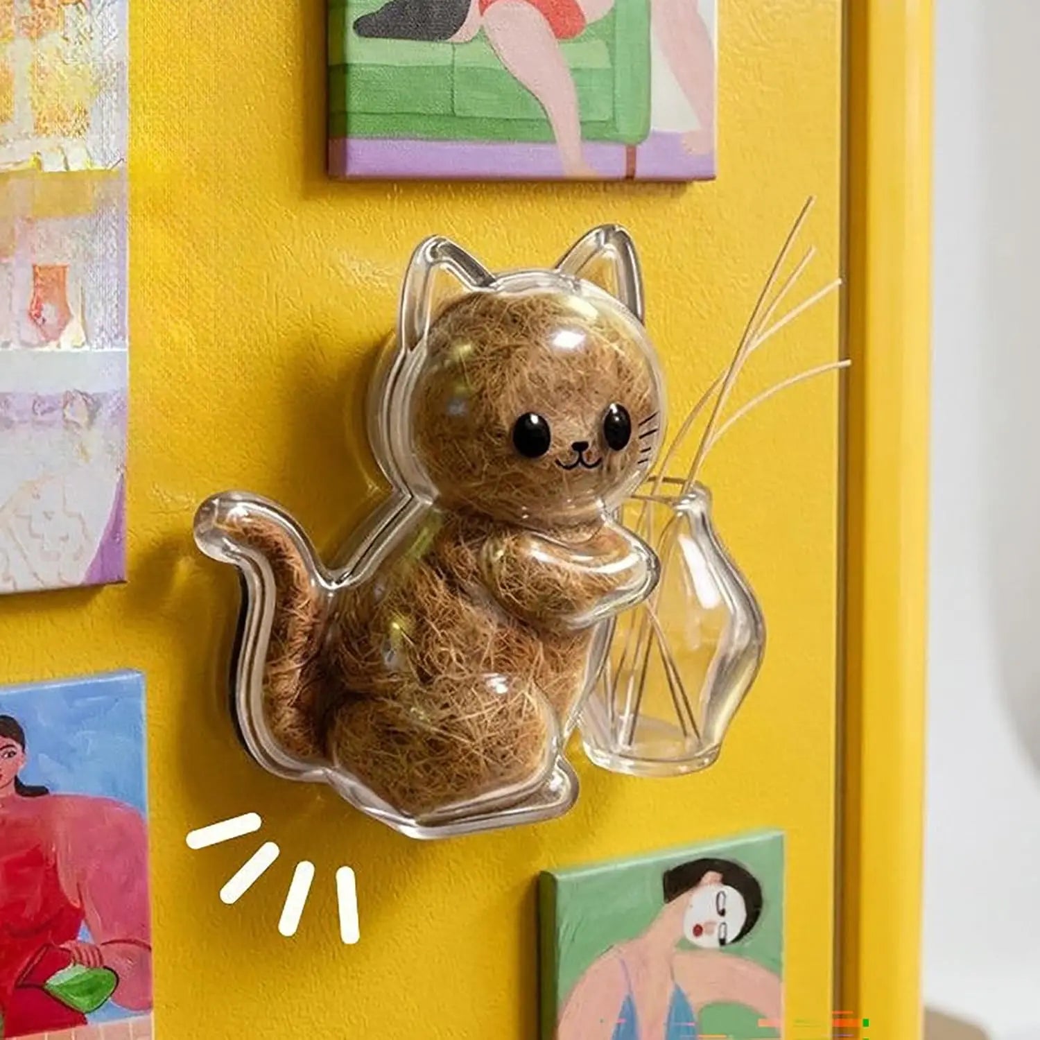 Cat Hair Whisker Keepsake Fridge Magnet Transparent Storage Capsule DIY Pet Memorial Souvenir Refrigerator Magnetic Ornament Oasis Select