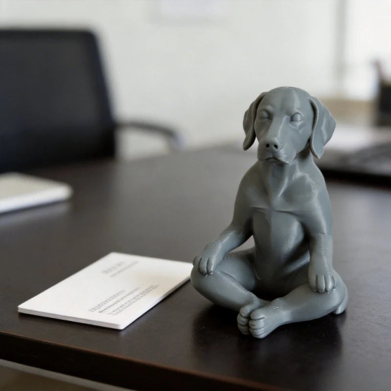 Yoga Meditating Dog Miniature Figurine 3D Printed Home Yoga Pose Labrador Desk Handicraft Ornament Home Office Bedroom Zen Decor Oasis Select