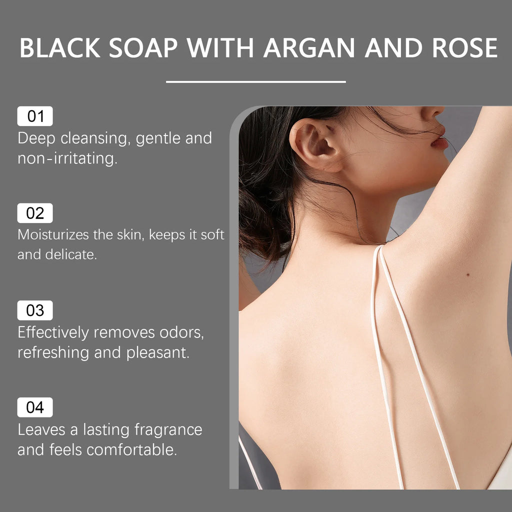 Black Cleansing Soap Dead Skin Remover Body Scrub Purifying Cleansing Exfoliating Oil Control Brighten Soft Body Scrub Cream Oasis Select