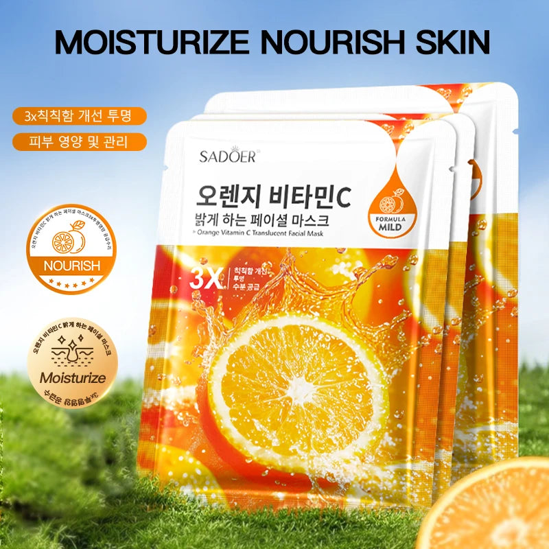 SADOER Fruit Face Mask Set 8pcs – Anti-Aging & Moisturizing Fruit Sheet Mask Set Oasis Select
