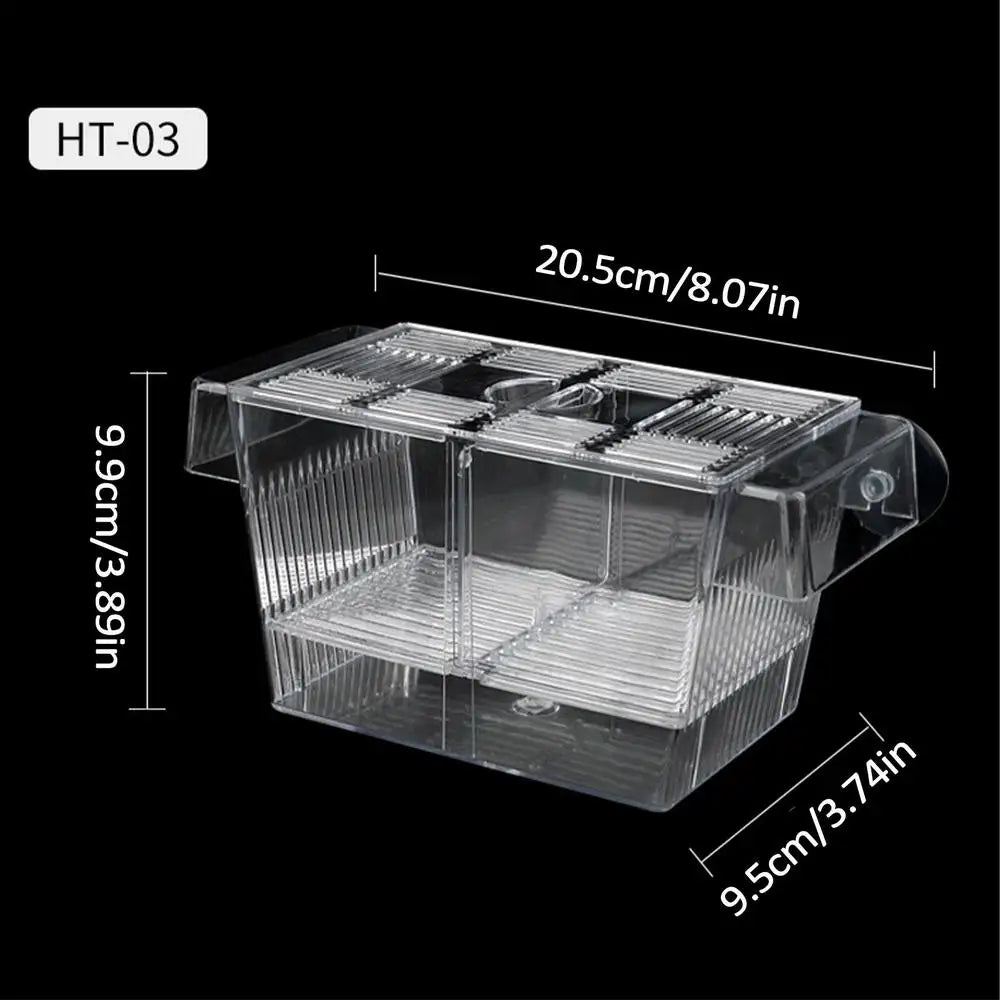 Aquarium Fish Breeder Box Clear Betta Fish Tank Fish Breeding Isolation Box Hatching Incubator Box For Baby Fish Shrimp Trap Box Oasis Select L