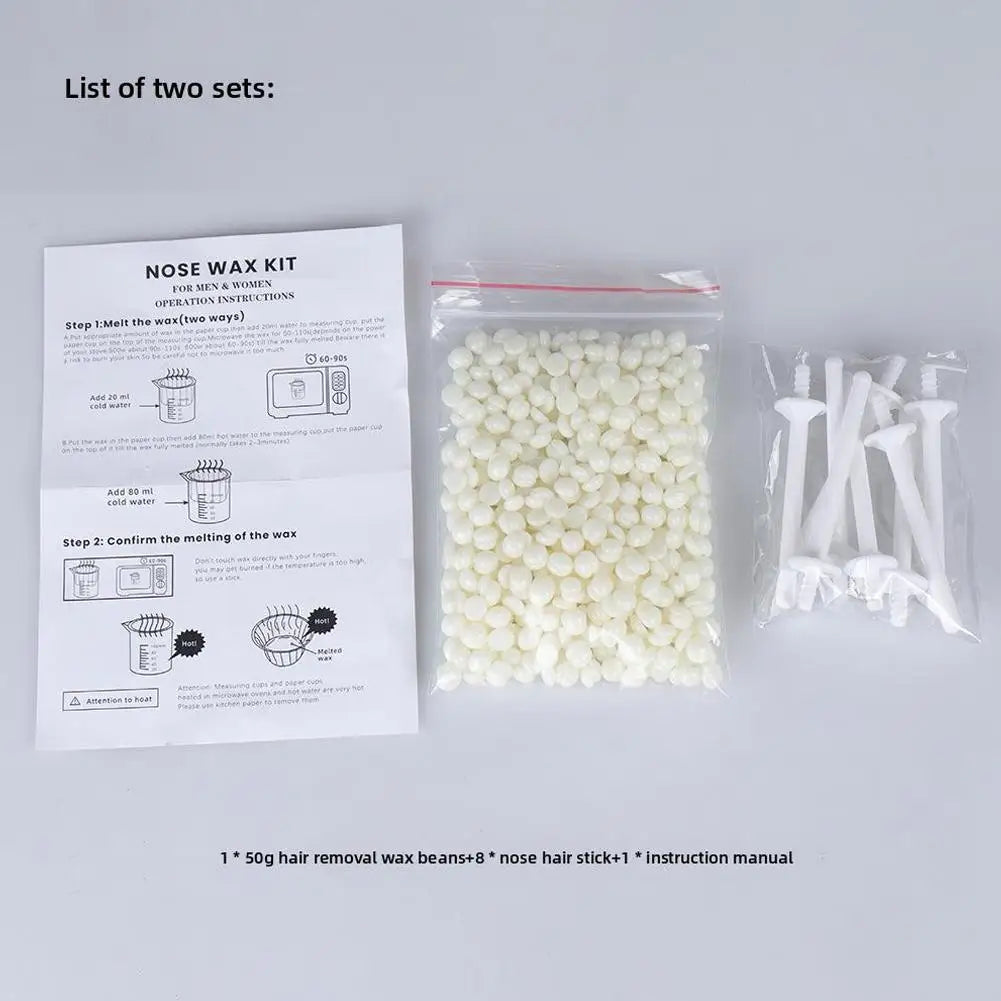 25g/50g Portable Nose Wax Kit Painless Ear Nose Hair Removal Wax Kit Sticks Nail Wax Cleaning Nose Beauty Tool For Men And Women Oasis Select