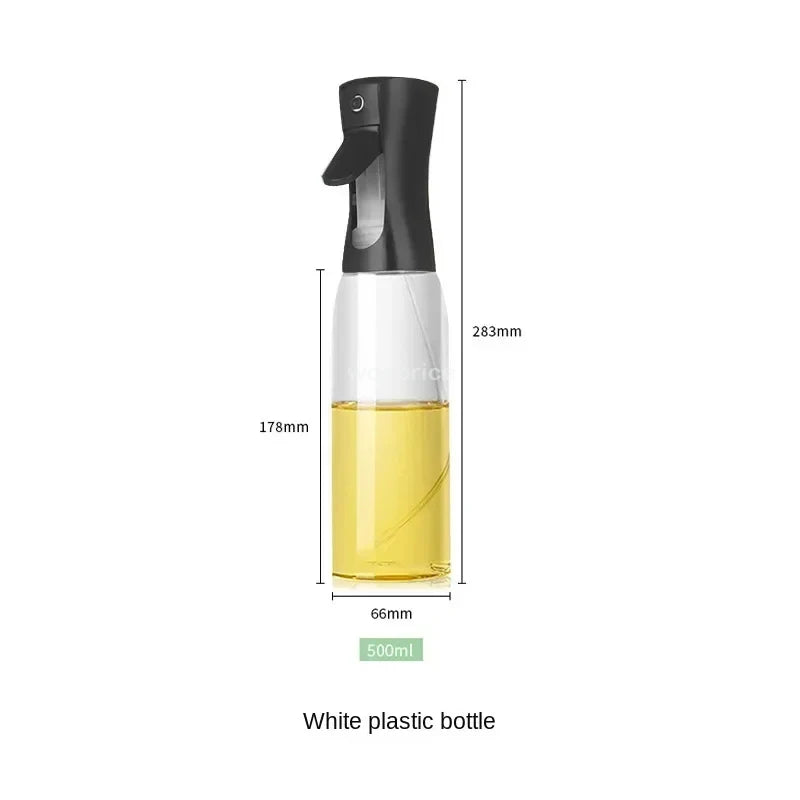 1PCS Black Transparent Kitchen Oil Bottle Cooking Oil Spray Olive Oil Bottle Fitness Barbecue Spray Oil Dispenser Household Oasis Select black 500ML