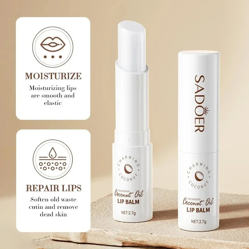 SADOER Coconut Lip Balm 2.7g – Moisturizing Daily Lip Care Coconut Lip Balm Oasis Select
