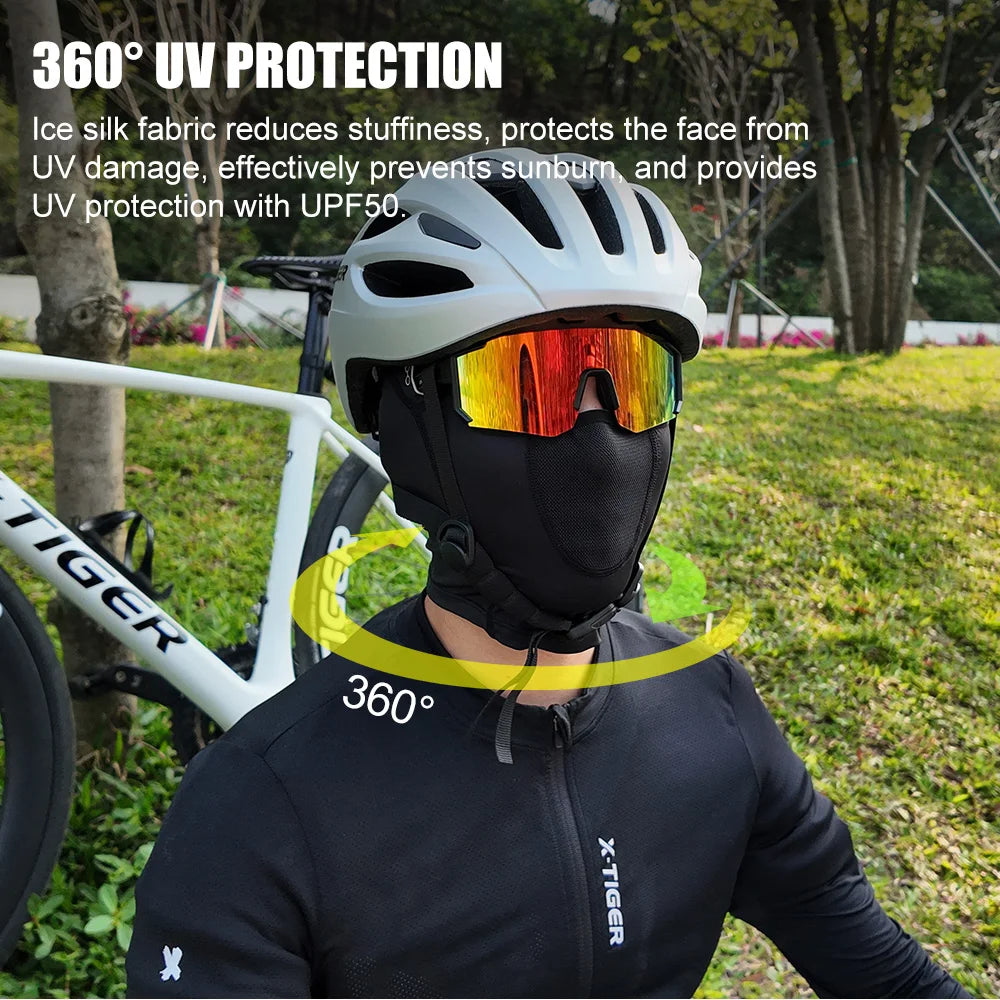 X-TIGER Summer Cycling Balaklava Mask UV Protection for Bicycles Motorcycles Full Face Mask Mesh Breathable Outdoor Hiking Mask Oasis Select