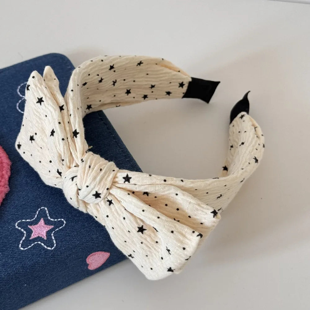 New Polka Dots Headbands Stripes Star Pattern Hair Band Classic Dot Point Grey Series Female Headwear Girl Oasis Select 8