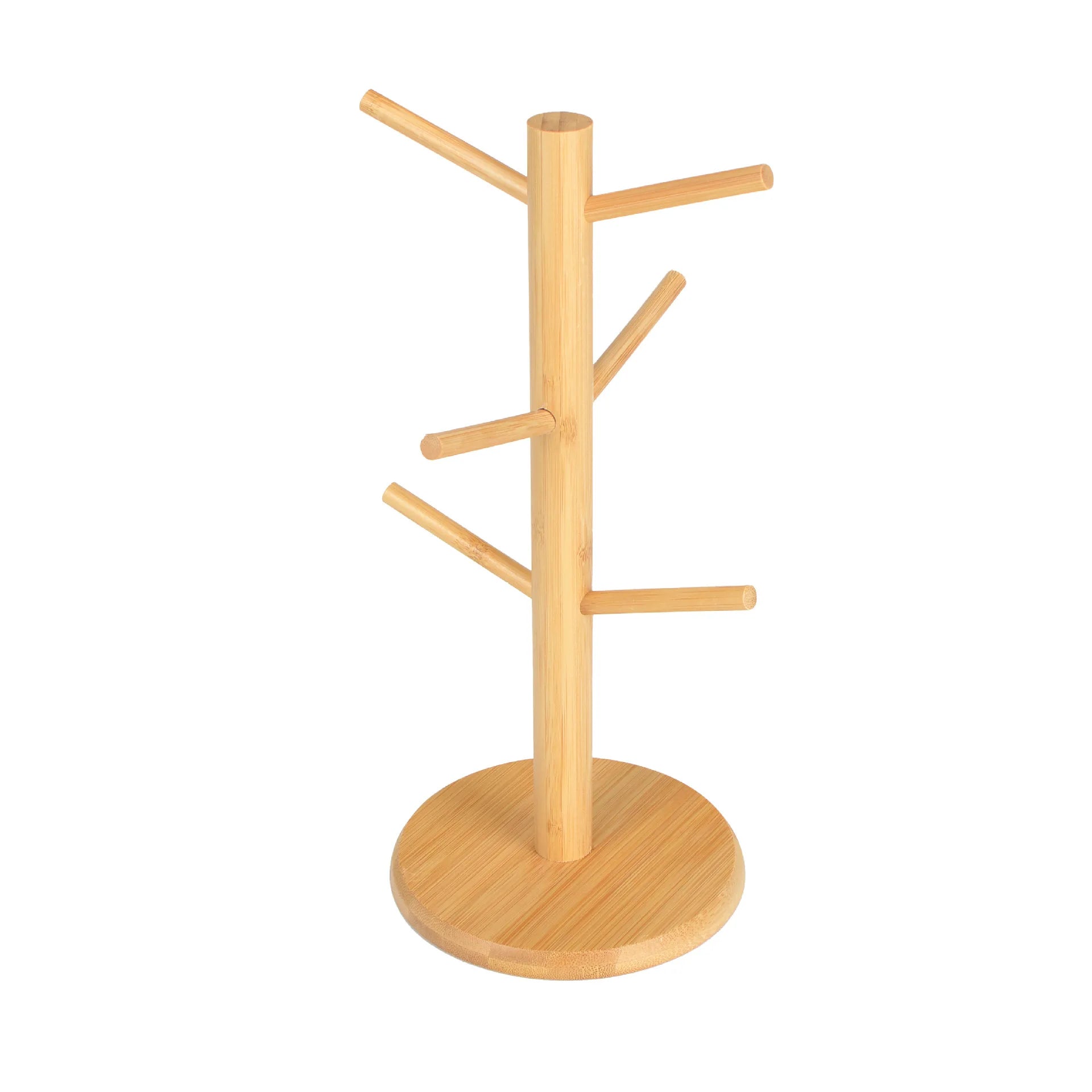 Set Tree Shape Wood Coffee Tea Cup Storage Holder Stand Mug Hanging Display Rack Drinkware Shelf 6 Hooks Home Kitchen1 Oasis Select color of bamboo