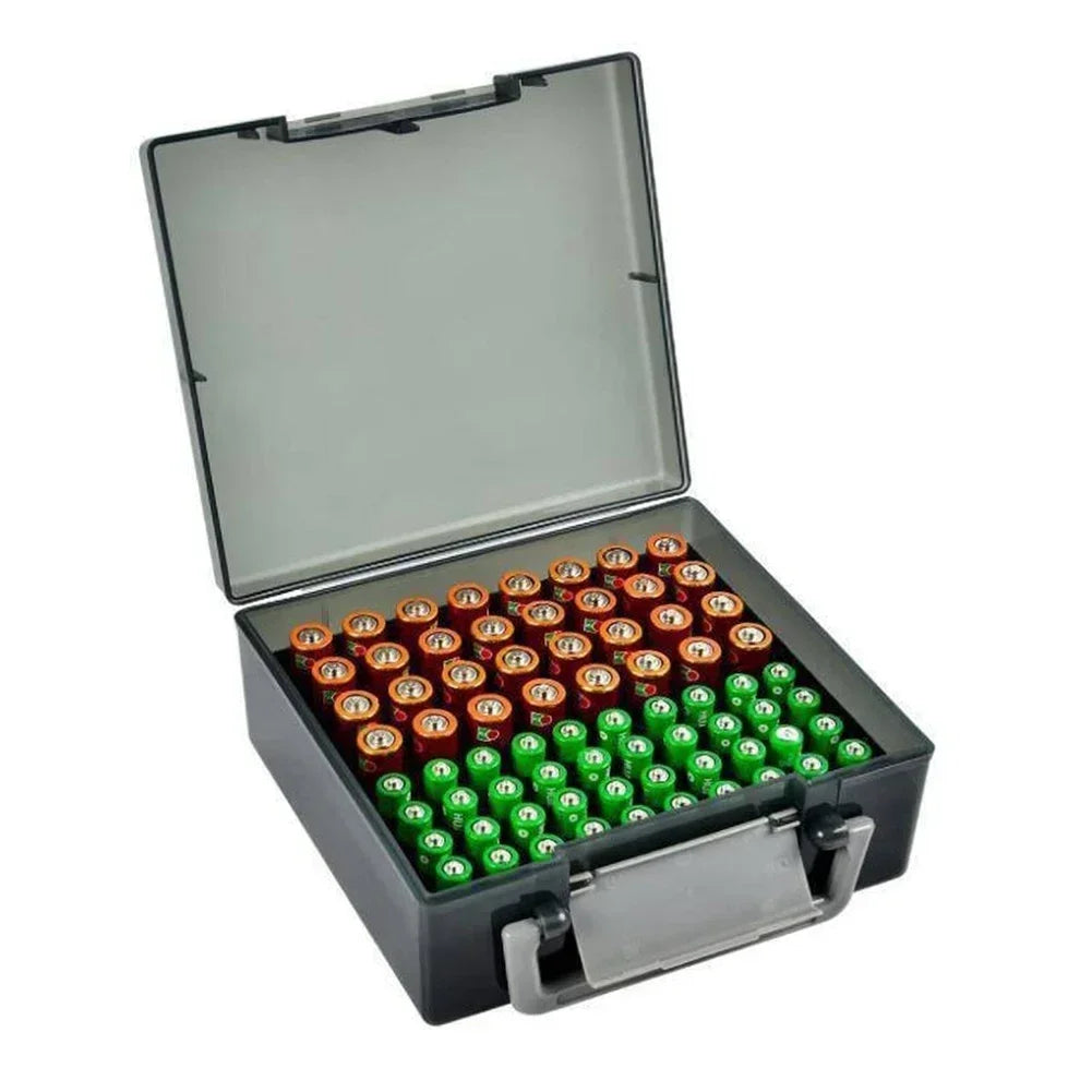 72-Slot AA/AAA Battery Storage Case | IP67 Waterproof Organizer
