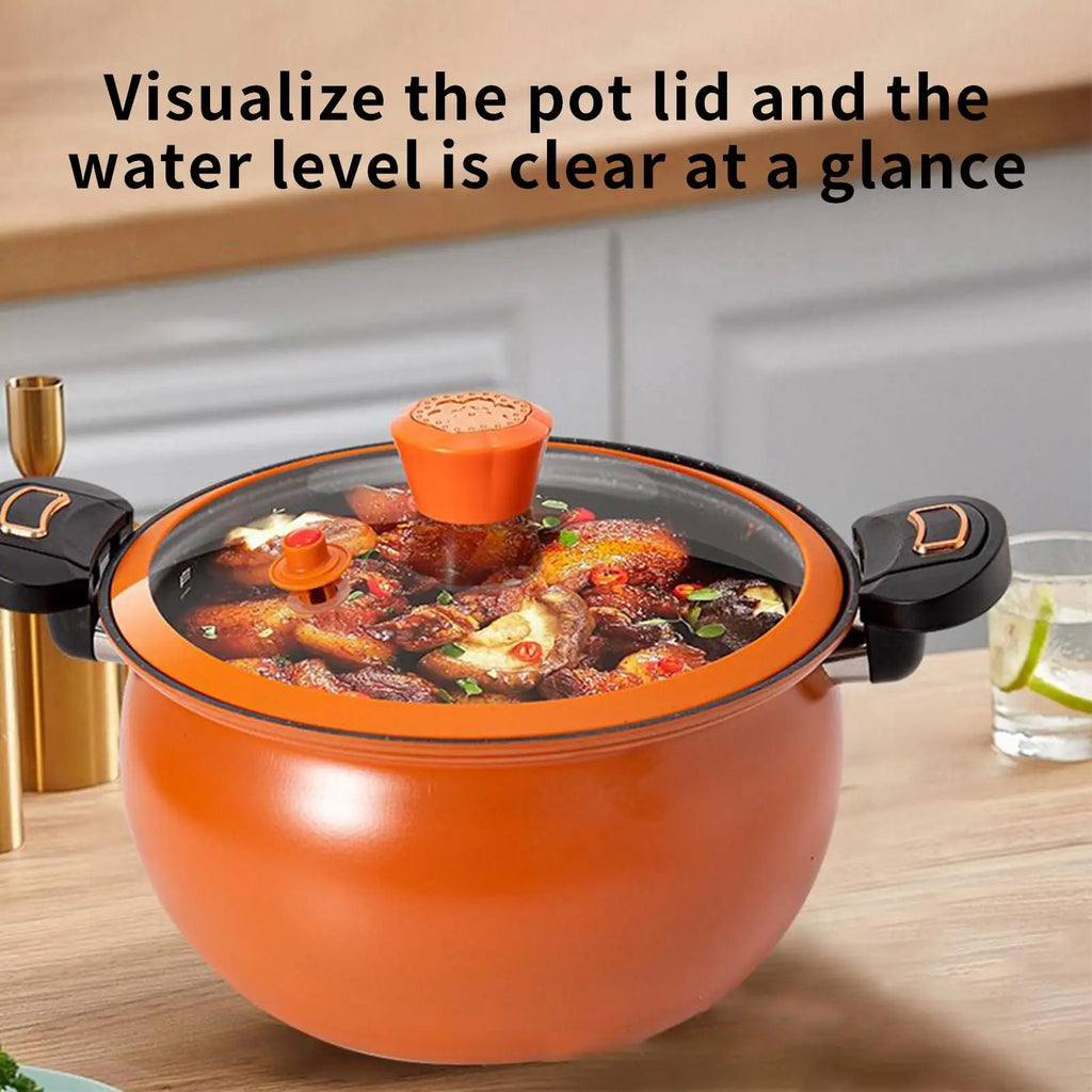 Pressure Cooker Cooking Pot for Stew Fast Heating Non Stick with See Through Lid for Boil Cook Soup Food Home Induction Stoves Oasis Select