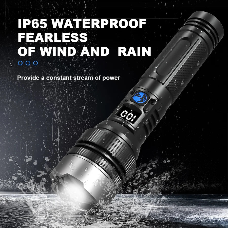 High Strong Power Led Tactical Flashlights Spotlights Telescopic Zoom Built-in Battery USB Rechargeable Camping Emergency Torch Oasis Select